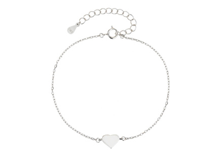 6672 3 stribrny naramek srdicko delka naramku 16 4