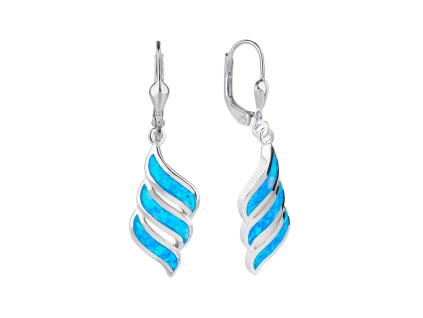 6705 6705 10608 stribrne nausnice s priveskem vlnky kamen modry opal sperky bealio