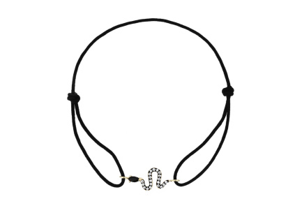 13785 Stribrny shamballa naramek had ciry kamen bily zirkon cerny had zlaceno 14K zlatem provazek sperky BEALIO