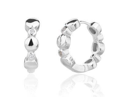 6717 13816 stribrne nausnice kruhy krouzky francouzsky patent zapinani ciry kamen bily zirkon sperky bealio