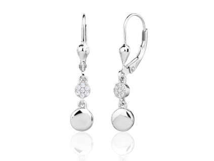 6732 6732 13820 stribrne nausnice visaci kolecko ciry kamen bily zirkon klasicky pevny patent sperky bealio