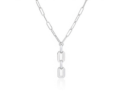 13905 Stribrny nahrdelnik retez retizek ciry kamen bily zirkon sperky BEALIO