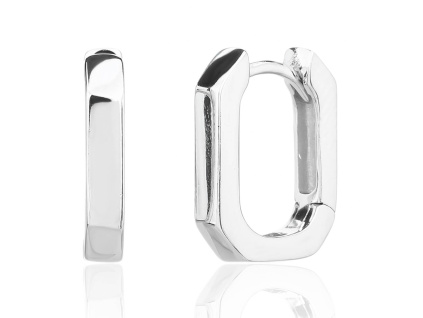 13726 Stribrne nausnice leskle francouzsky patent zapinani bez sperky BEALIO