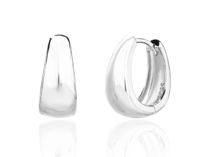 13732 Stribrne nausnice leskle francouzsky patent zapinani bez sperky BEALIO