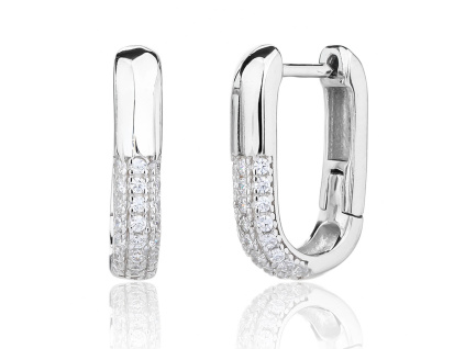 13768 Stribrne nausnice leskle francouzsky patent zapinani ciry kamen bily zirkon sperky BEALIO