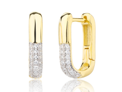 13769 Stribrne nausnice ovalne francouzske zapinani zlacene 14K zlatem sperky BEALIO