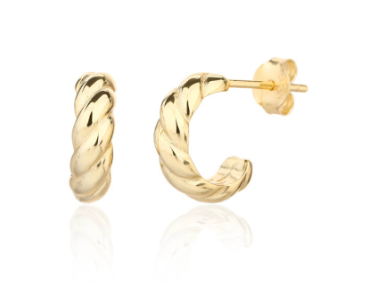 13743 Stribrne nausnice zlacene 14K zlatem pecky puzeta bez kamene sperky BEALIO
