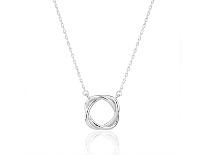 13994 Stribrny nahrdelnik propletene krouzky bez kamene sperky BEALIO