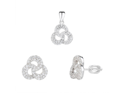 6951 13788 stribrne nausnice ornament pecky na puzetu ciry kamen bily zirkon sperky bealio