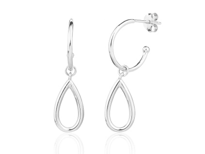 13722 Stribrne nausnice pecky na puzetu ovalne visaci bez kamene sperky BEALIO