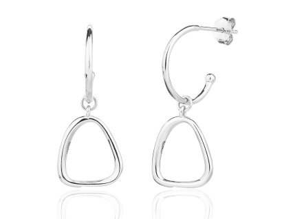 13725 Stribrne nausnice pecky na puzetu trojuhelnik visaci bez kamene sperky BEALIO