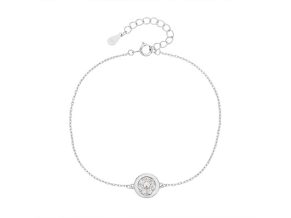 13873 Stribrny naramek krouzek kolecko ciry kamen bily zirkon sperky BEALIO