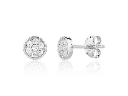 7151 13801 stribrne nausnice kulate pecky puzeta ciry kamen bily zirkon sperky bealio