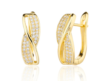 7160 13832 stribrne nausnice zlacene 14k zlatem francouzsky patent zapinani sperky bealio