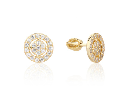 13936 Stříbrné náušnice pecky na šroubek květina ornament čirý kámen bílý zirkon šperky BEALIO