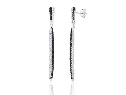 7175 13778 stribrne nausnice visaci protahle puzeta pecky ciry kamen cerne cerny bily zirkon sperky bealio