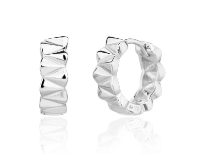 13737 Stribrne nausnice brousene bez kamene francouzsky patent sperky BEALIO