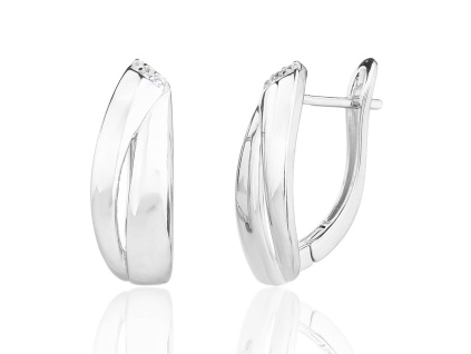 13755 Stribrne nausnice francouzske zapinani ornament ciry kamen bily zirkon sperky BEALIO