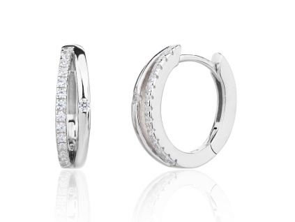 13762 Stribrne nasunice kruhy ovalky ciry kamen bily zirkon francouzsky patent sperky BEALIO