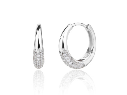 7202 13991 stribrne nausnice kruhy krouzky ciry kamen bily zirkon sperky bealio