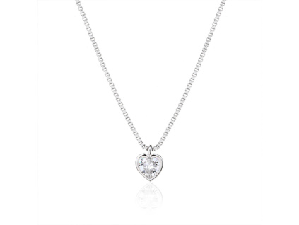 7241 14214 stribrny nahrdelnik srdce srdicko ciry kamen bily zirkon sperky bealio