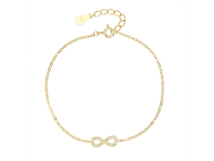 7253 14274 stribrny naramek zlaceny pozlaceny nekonecno infinity ciry kamen bily zirkon sperky bealio