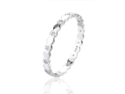 14118 Stribrny prsten galaxie hvezdy souhvezdi ciry kamen bily zirkon sperky BEALIO