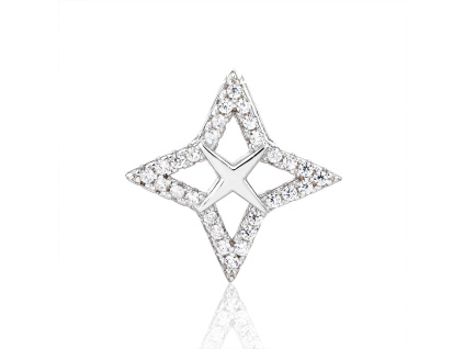 14109 Stribrny privesek polarka hvezda ornament ciry kamen bily zirkon sperky BEALIO