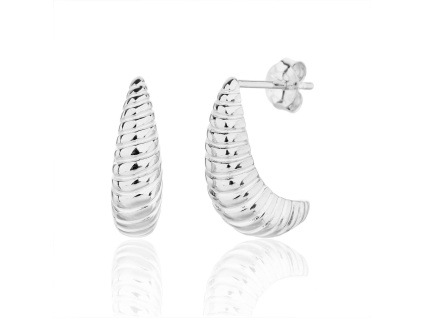14055 Stribrne nausnice croissant pecky puzeta bez kamene sperky BEALIO
