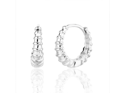 14057 Stribrne nausnice clankovane krouzky francouzske zapinani bez kamene sperky BEALIO