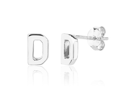13974 Stříbrné náušnice pecky puzeta písmeno D bez kamene šperky BEALIO