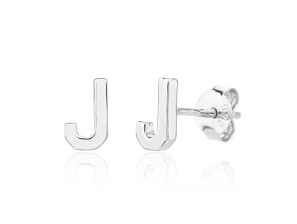 13978 Stříbrné náušnice pecky puzeta písmeno J bez kamene šperky BEALIO