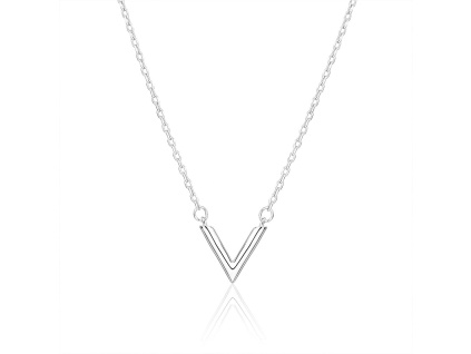 14296 Stribrny nahrdelnik chevron v bez kamene sperky BEALIO