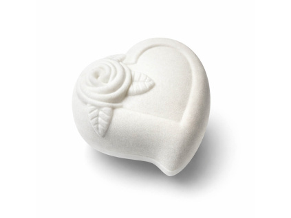 50001 Dárková krabička Srdce s růží bílá sametová šperky BEALIO