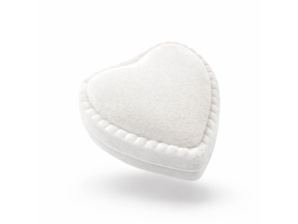 50004 Dárková krabička Srdce bílá sametová šperky BEALIO