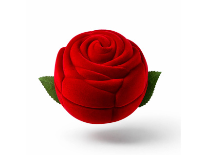 50006 Dárková krabička Růže červená sametová šperky BEALIO