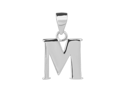774 774 stribrny privesek pismeno m