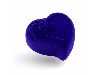 50051 dárková krabička modrá sametová srdce růže šperky BEALIO