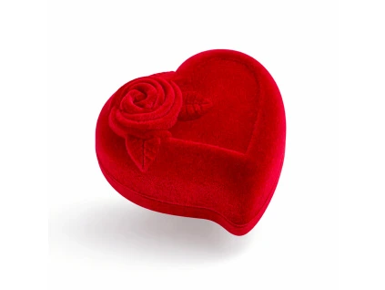 50052 dárková krabička červená sametová srdce růže šperky BEALIO