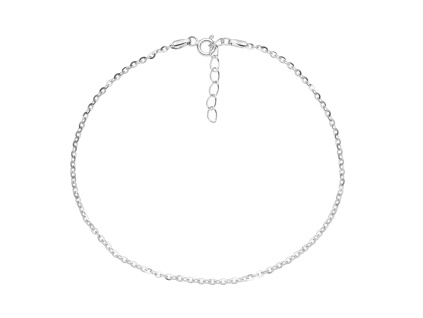 Stříbrný řetízek na nohu BRILANTINA 2 mm (Délka náramku 24+3 cm)