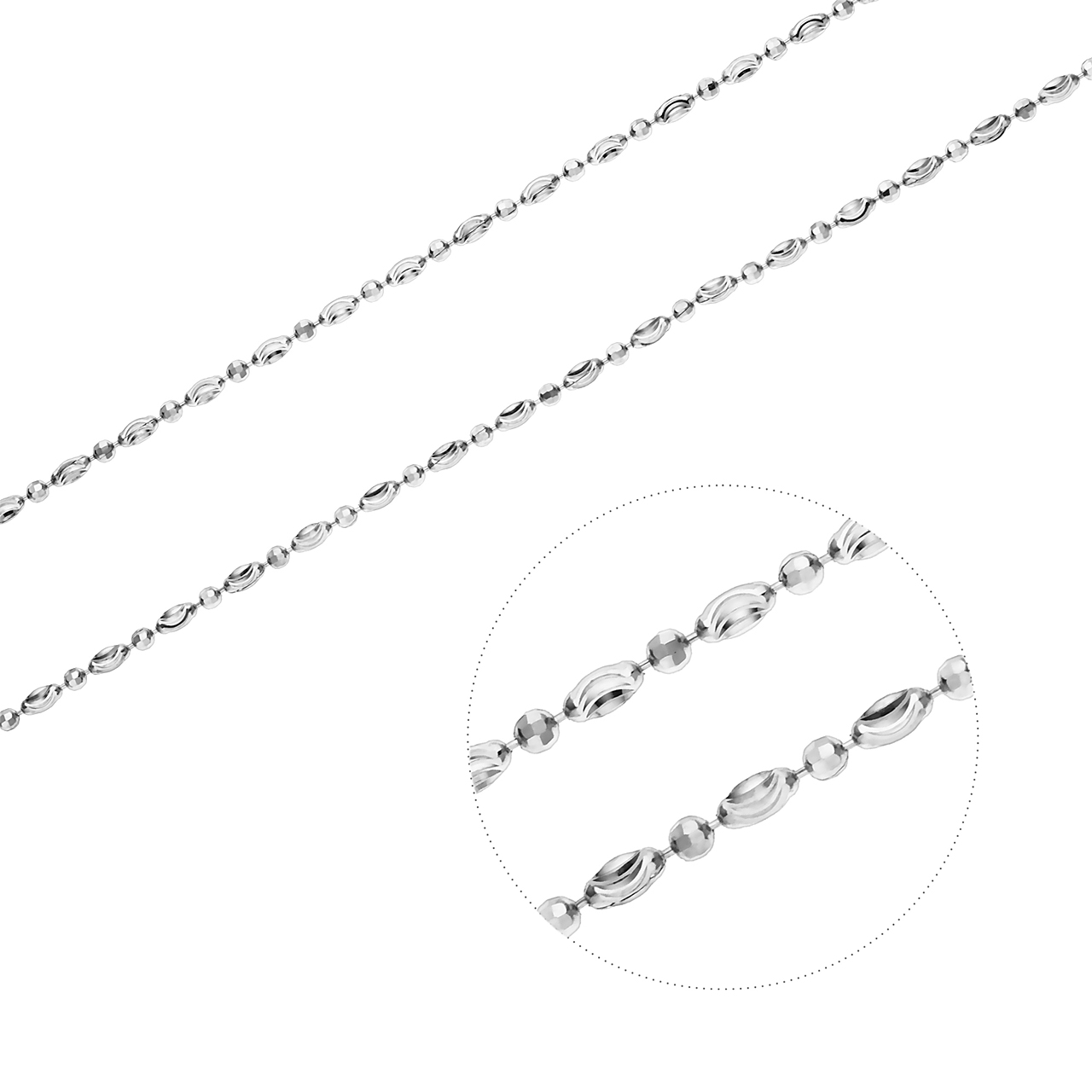 Stříbrný náhrdelník 1+1 MĚSÍČNÍ brus Délka řetízku: 50 cm Ag 925/1000