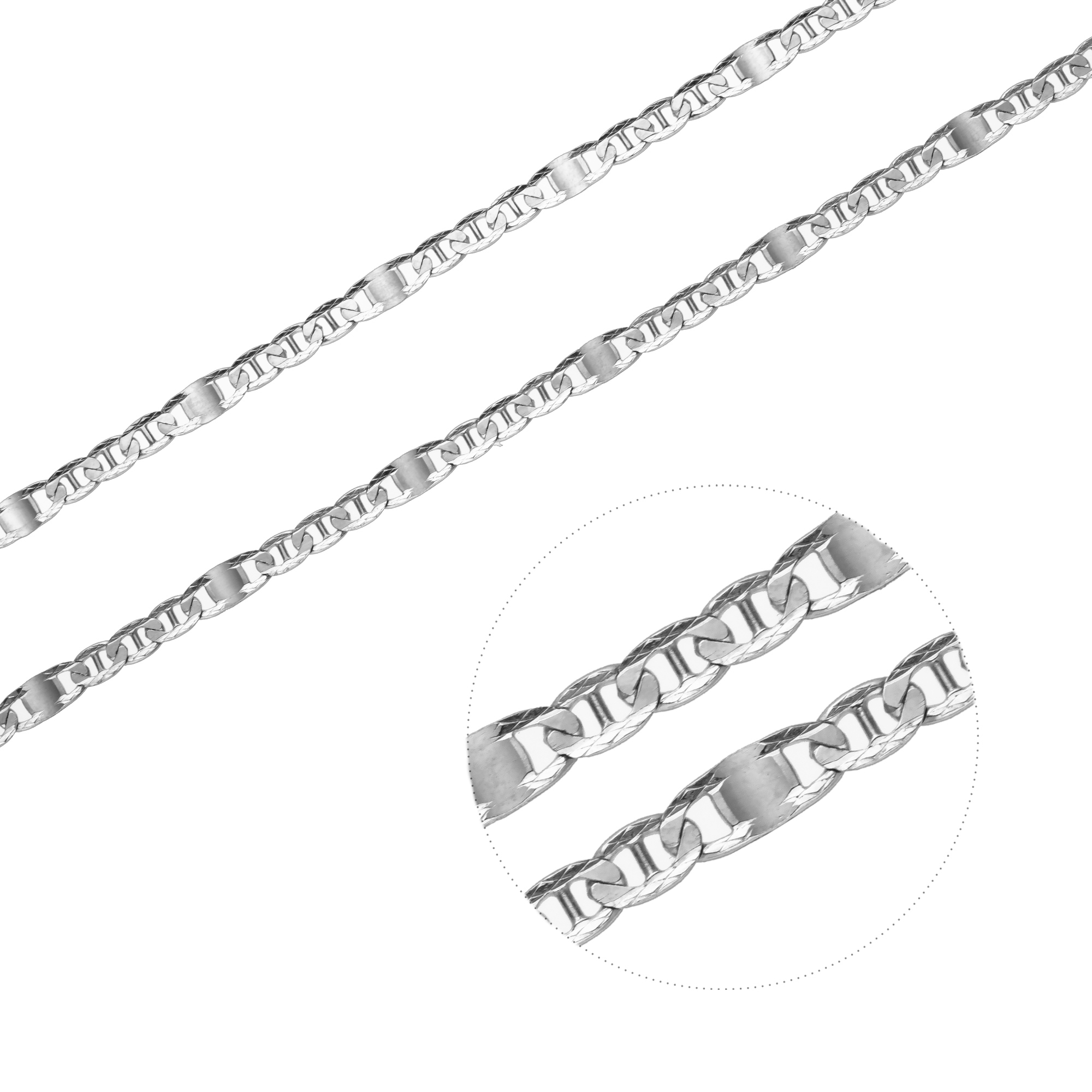 Stříbrný náhrdelník H 3+1 SQUASH 4 mm Délka řetízku: 50 cm Ag 925/1000