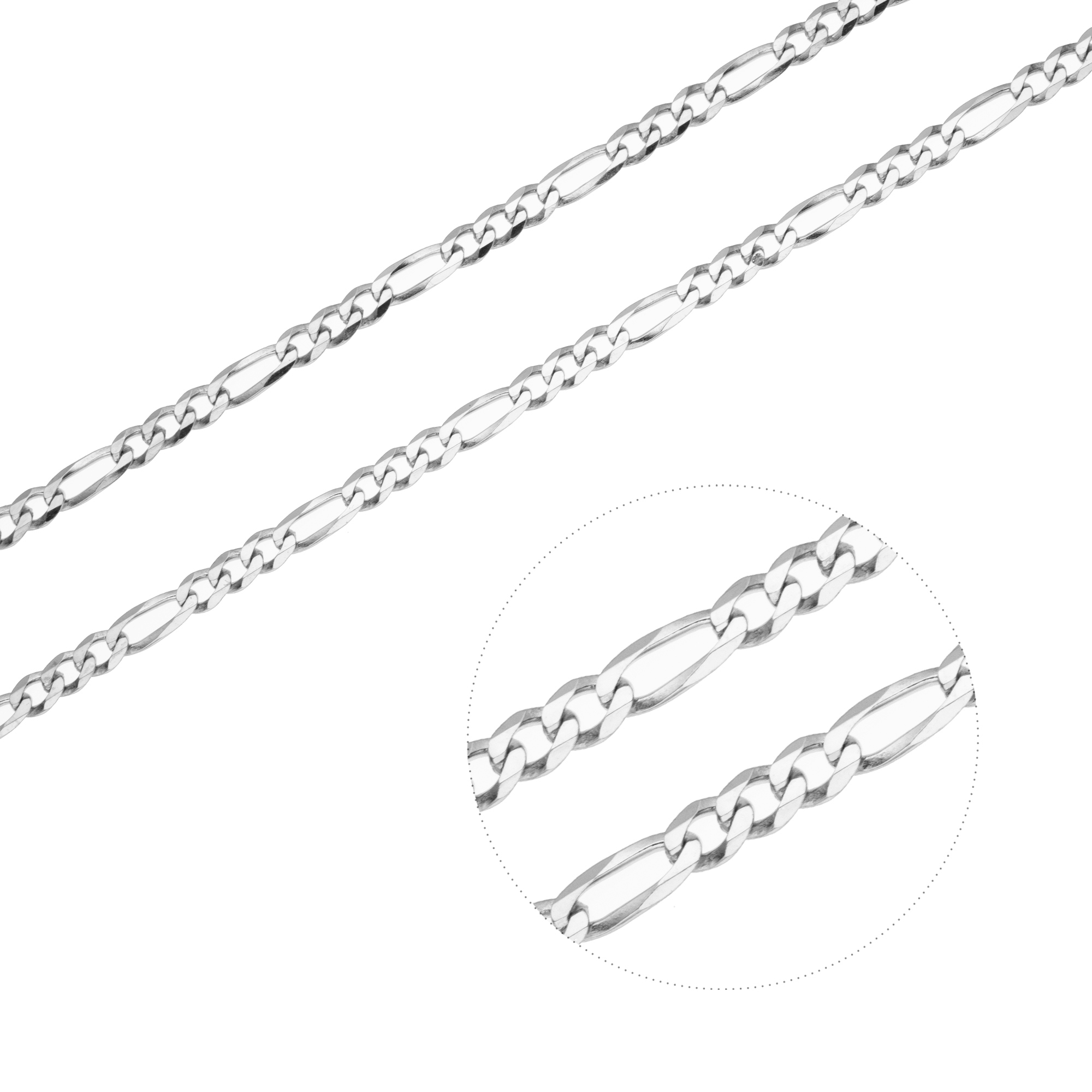 Stříbrný náhrdelník 3+1 FIGARO 100 Délka řetízku: 55 cm Ag 925/1000