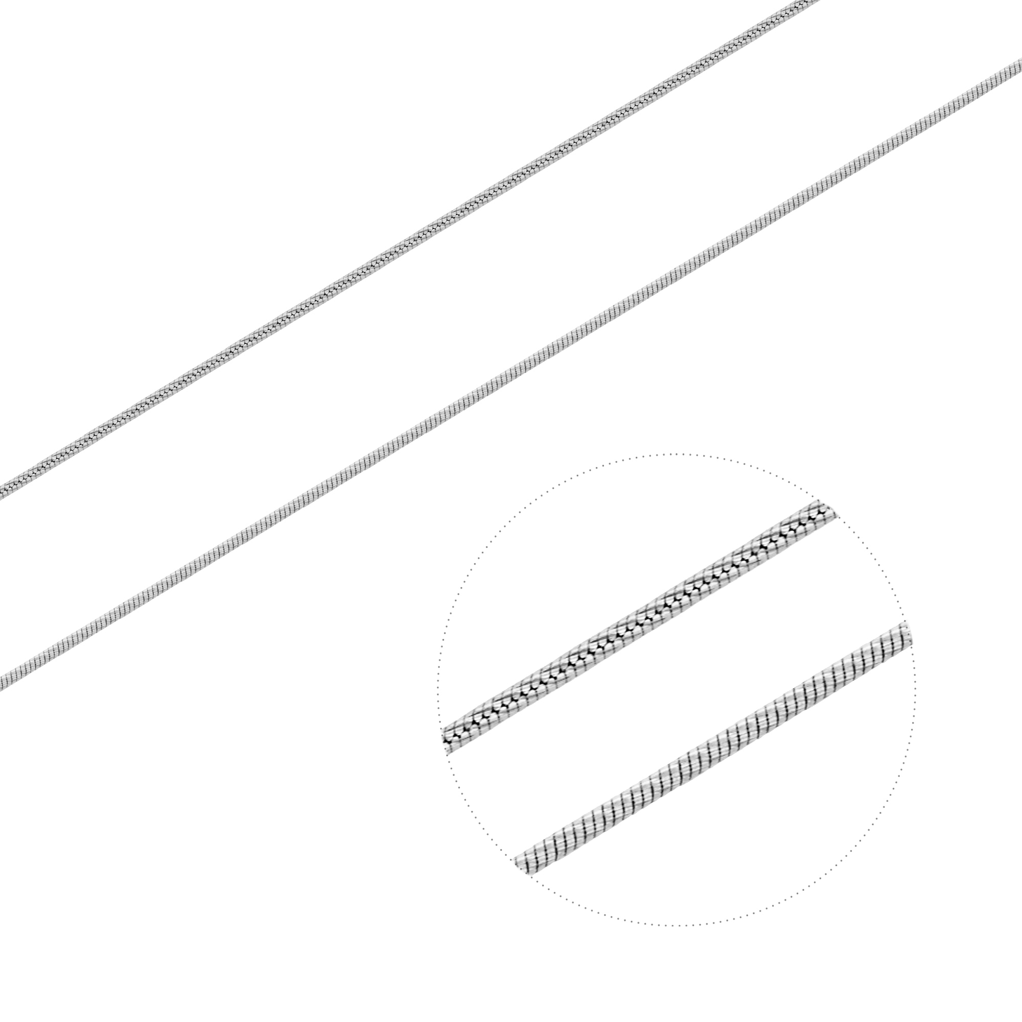 Stříbrný řetízek STRUNKA broušená Délka řetízku: 50 cm Ag 925/1000