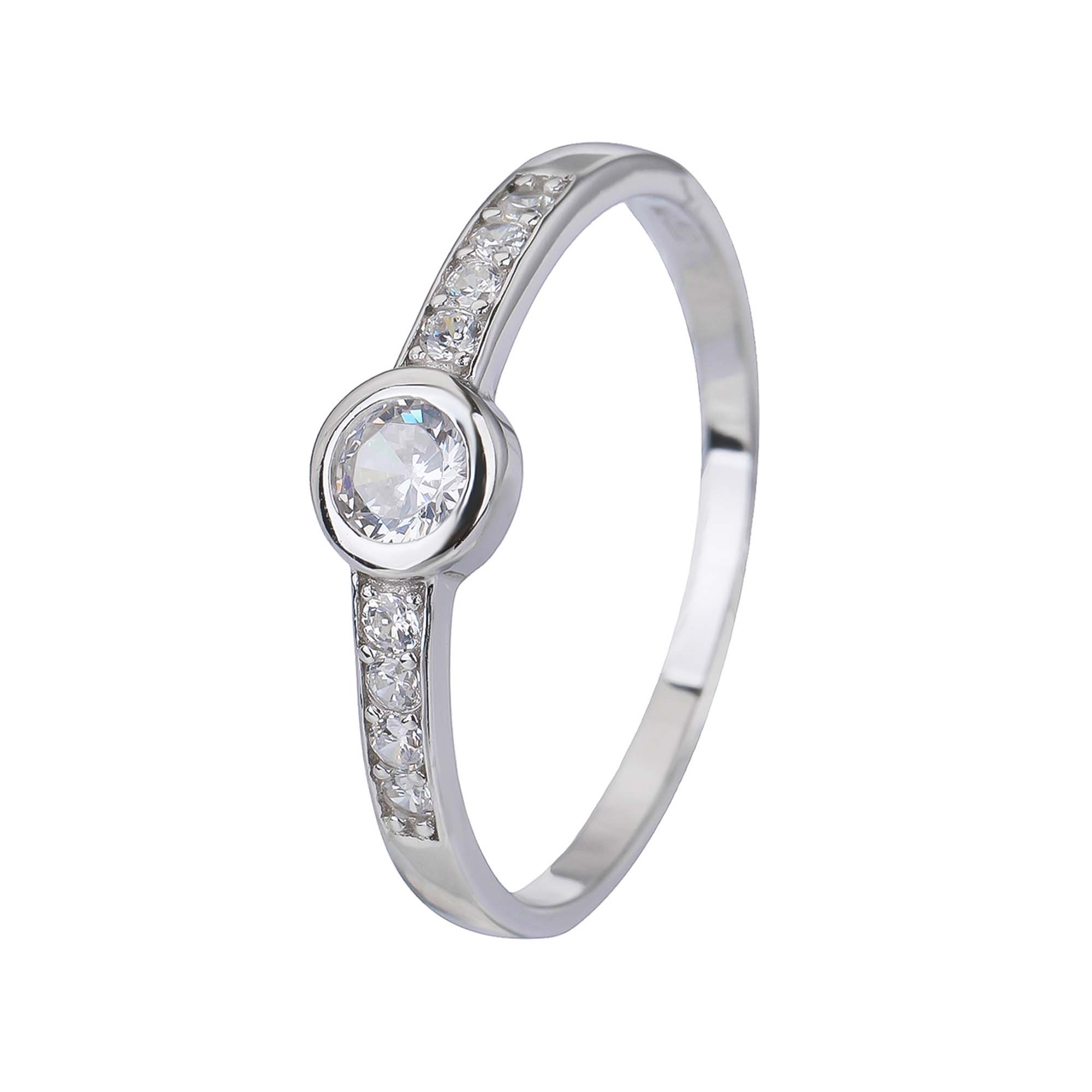 Stříbrný prsten NĚŽNÝ SOLITÉR Velikost prstenu: 55 Ag 925/1000