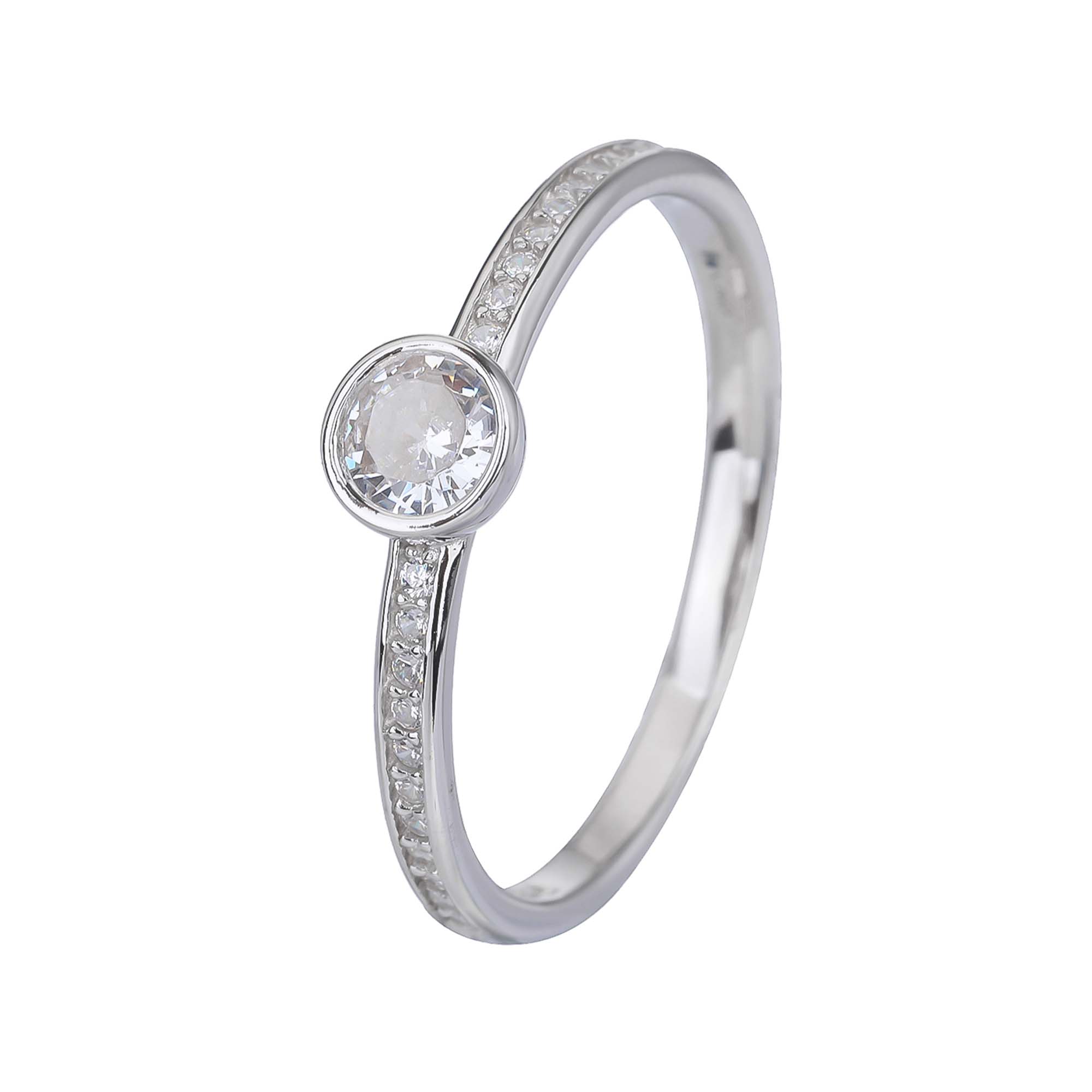 Stříbrný prsten NĚŽNÝ SOLITÉR Velikost prstenu: 56 Ag 925/1000