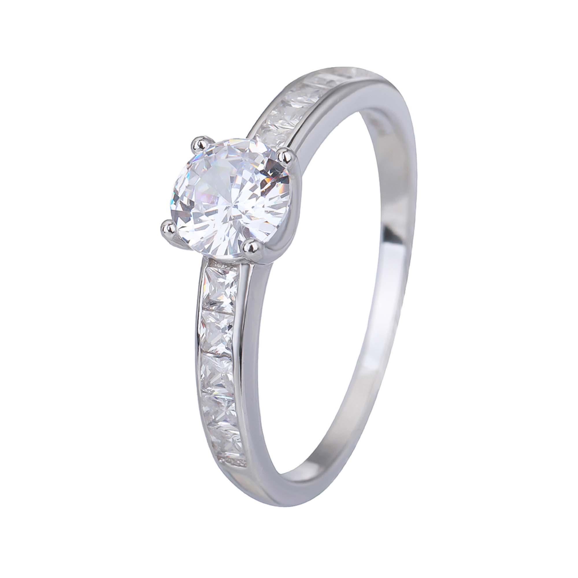 Stříbrný prsten SOLITÉR bílý Velikost prstenu: 62 Ag 925/1000