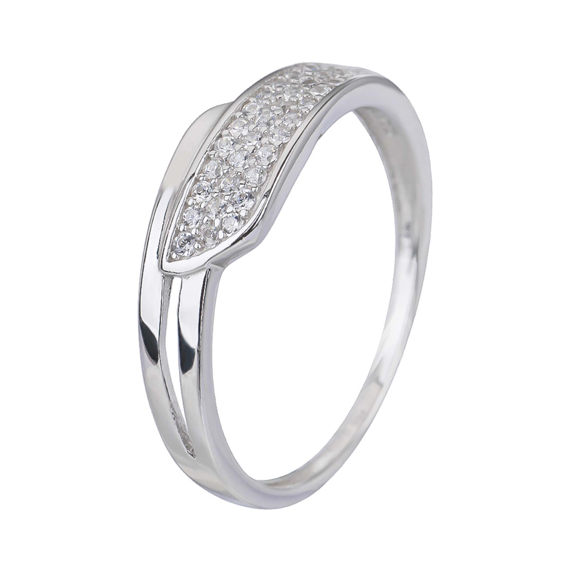 Stříbrný prsten ELEGANTNÍ bílý Velikost prstenu: 51 Ag 925/1000