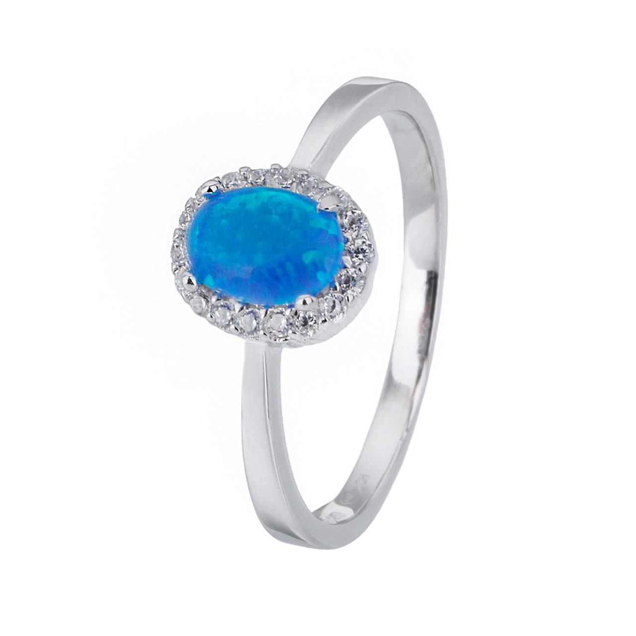 Stříbrný prsten KRÁLOVSKÝ modrý OPÁL Velikost prstenu: 55 Ag 925/1000