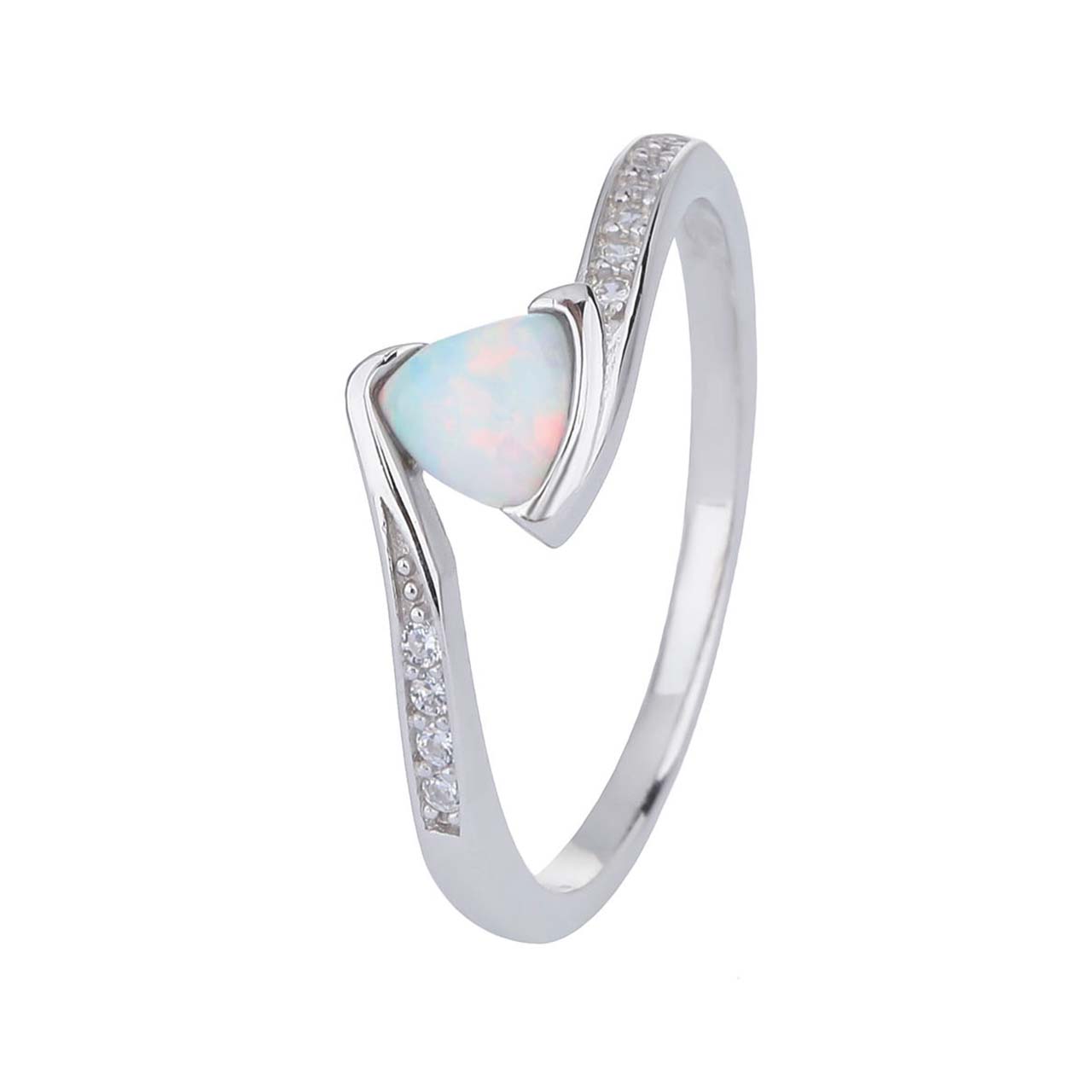 Stříbrný prsten NOBLESNÍ bílý OPÁL Velikost prstenu: 56 Ag 925/1000